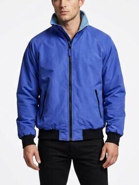 Rugged Exposure Vintage Blue Gorpcore Waterproof Fleece Lined Bomber Jacket XL